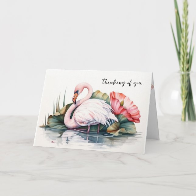 Thinking of You Flamingo Card (Front)