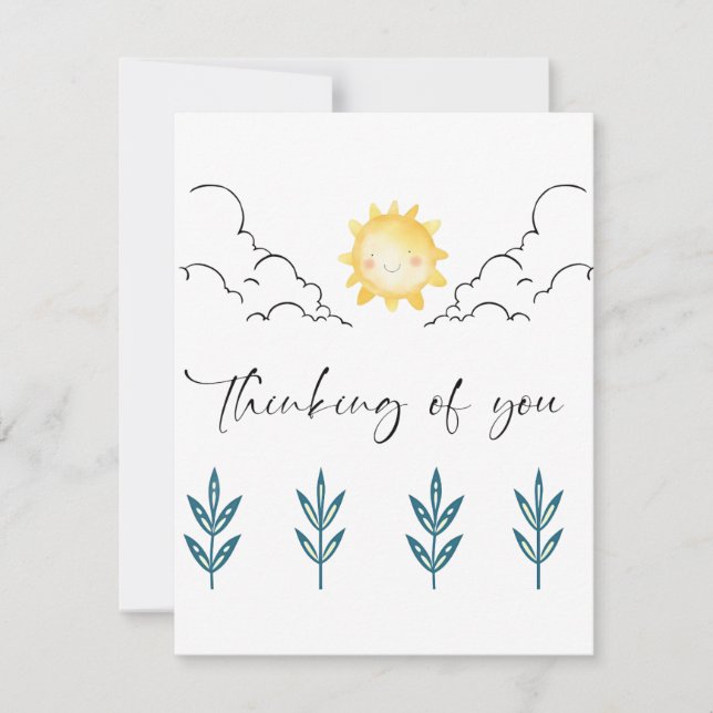 Thinking of you Flat Note Card (Front)