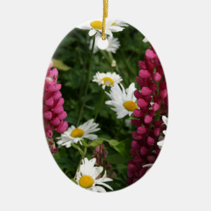 Thinking Of You Floral Blossoms Ceramic Ornament