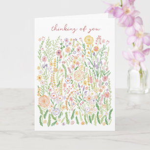 Thinking of You Flowers Fields Meadow Floral Card