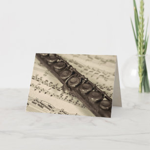thinking of you flute on music card
