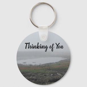 Thinking of You Foggy Landscape Photo Beach Fog Keychain