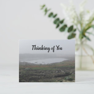 Thinking of You Foggy Landscape Photo Pond Fog Postcard
