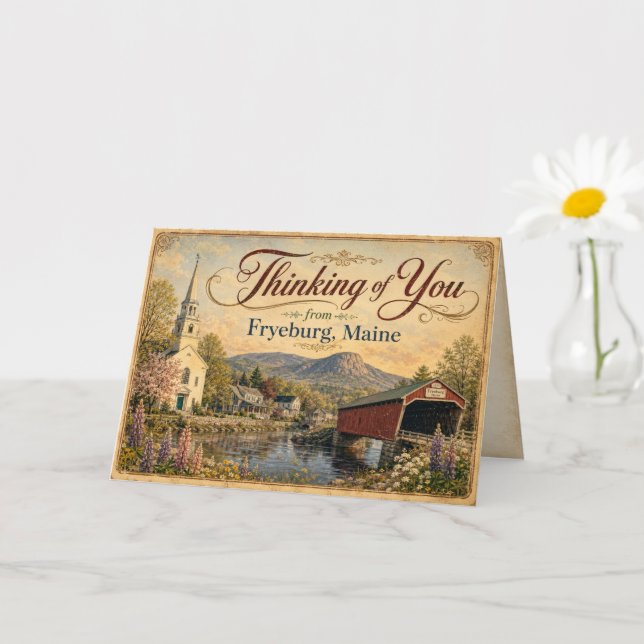 Thinking of You from Fryeburg Maine Greeting Card (Small Plant)