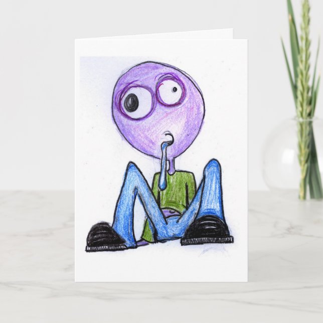 Thinking of You - funny brain dead googly Card (Front)