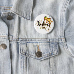 Thinking of You Funny Halloween Voodoo Doll 2 Inch Round Button