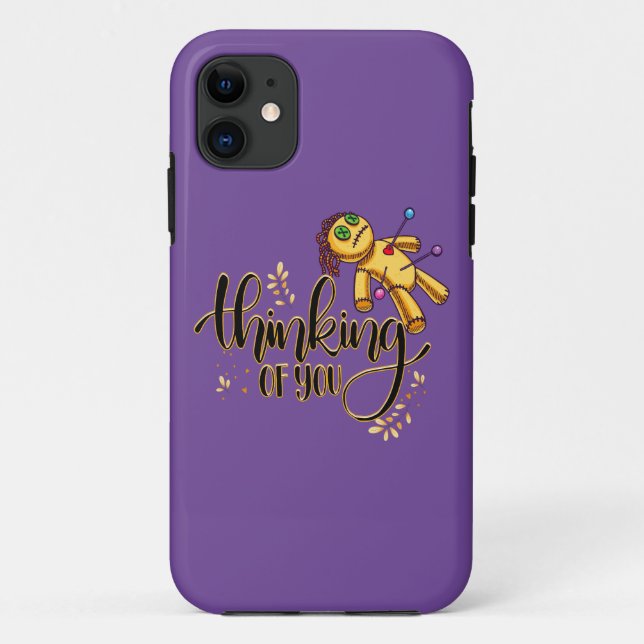 Thinking of You Funny Halloween Voodoo Doll Case-Mate iPhone Case (Back)