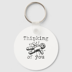 Thinking Of You Funny Vintage Voodoo Doll  Keychain