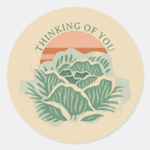 Thinking of You Green Lettuce Flower Envelope Seal