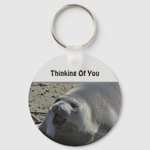 Thinking Of You Grey Elephant Seal Ocean Animal Keychain