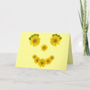 Thinking of You Happy Face Flower Smile Card