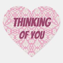 Thinking of you heart sticker