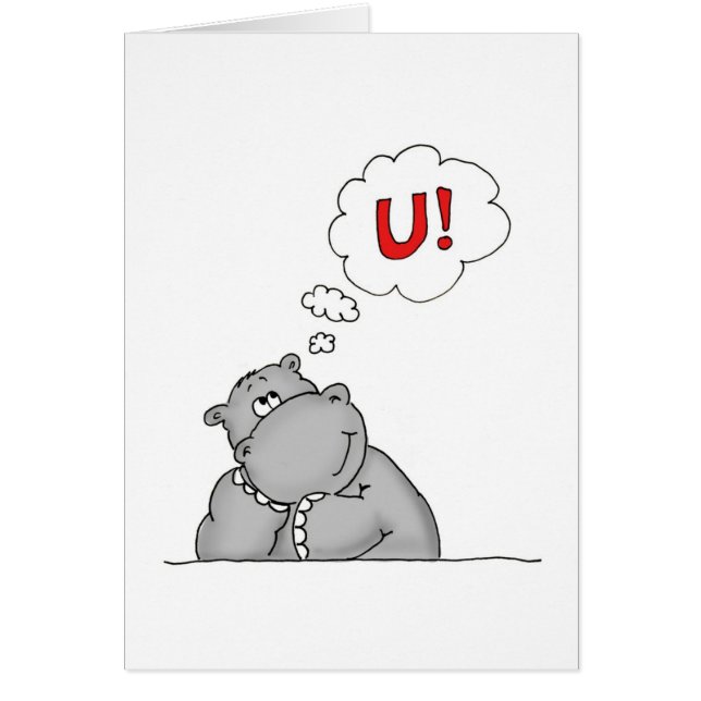 Thinking of you - Hippo in Love (Front)