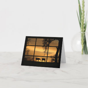 Thinking of you Horses in Sunset Window Card
