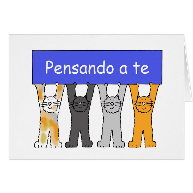 Thinking of You in Italian Cartoon Cats (Front Horizontal)