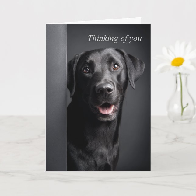 Thinking of You Labrador Retriever Card (Small Plant)
