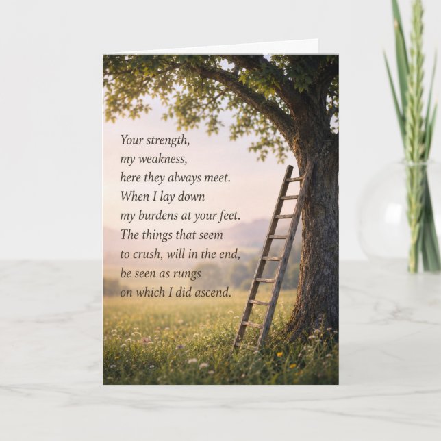 Thinking of You Ladder Leaning on a Tree Card (Front)