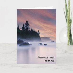 Thinking of You Misty Ocean Sunrise Card