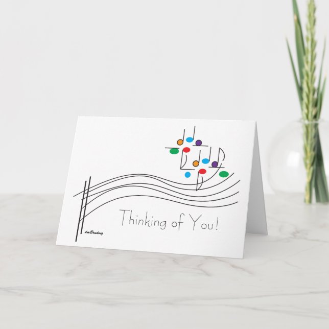 Thinking of You Music Notes Greeting Card (Front)