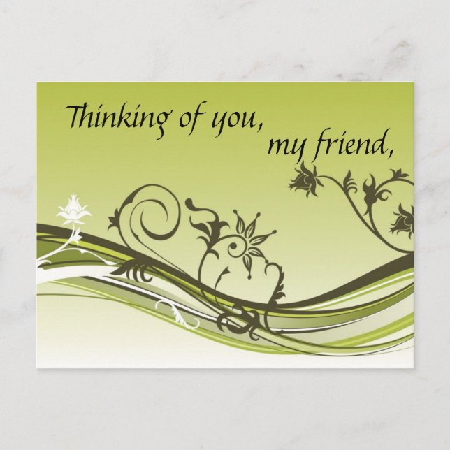 Thinking of you, my friend postcard (Front)