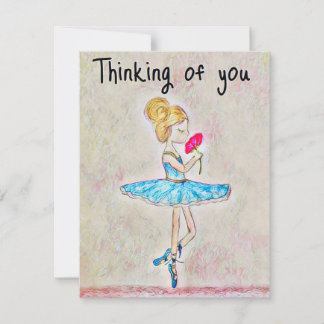 Thinking of you note cards set Ballerina painting