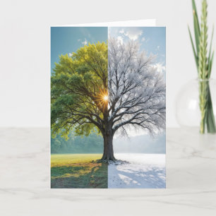Thinking of You Oak Tree In Dual Seasons Card