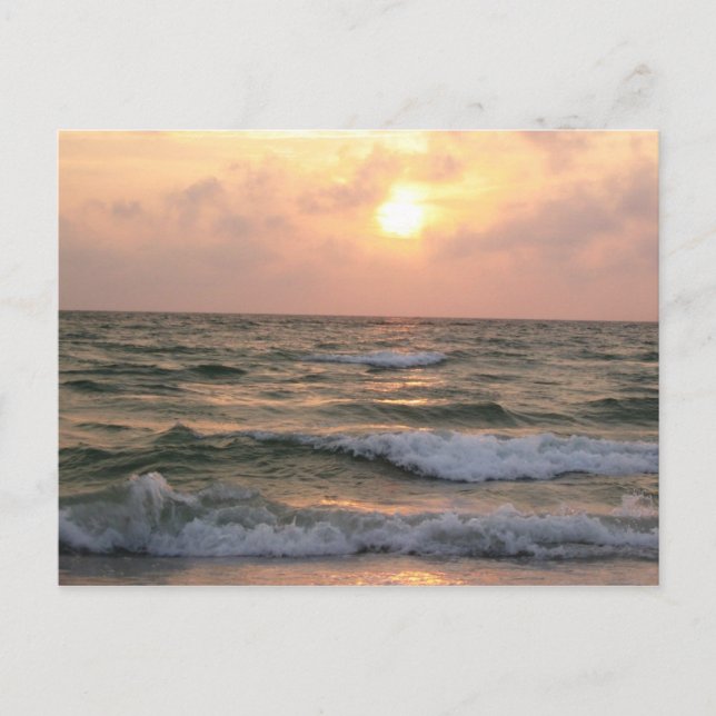Thinking of You Ocean Sunset Postcard (Front)
