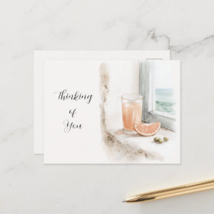 Thinking of You Ocean View Grapefruit Juice Postcard
