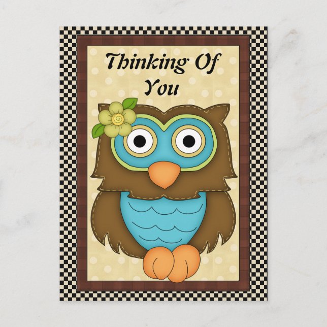 Thinking Of You Owl postcard (Front)