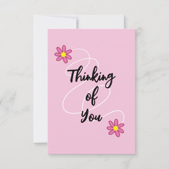 Thinking of You Pink Greeting Card (Front)