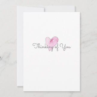Thinking of You Pink Heart Artisan Watercolor Card
