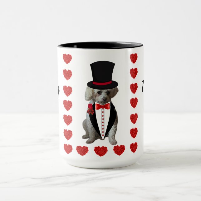 Thinking Of You Poodle Two Tone Coffee Mug (Center)