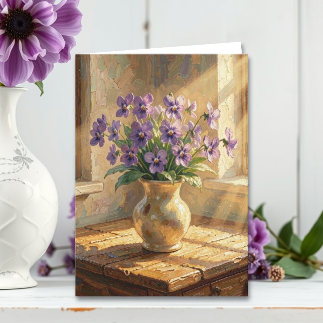 Thinking of You  | Purple Violets & Poem Card (Creator Uploaded)