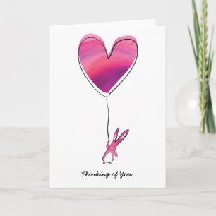 Thinking of You Rabbit Heart Card