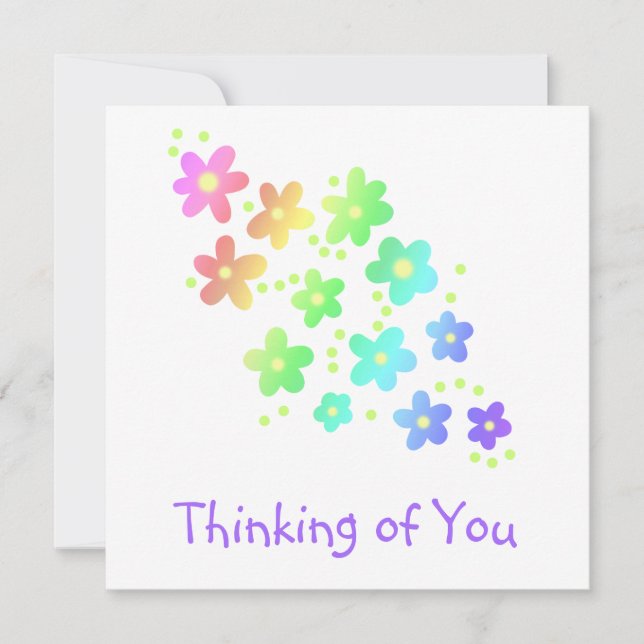 "Thinking of You" Rainbow Flowers (Front)