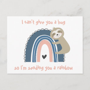 Thinking of You Rainbow Sloth Post Card