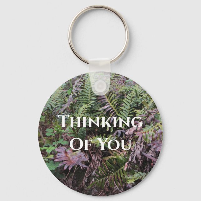 Thinking Of You Rainforest Ferns Tropical Plant Keychain (Front)