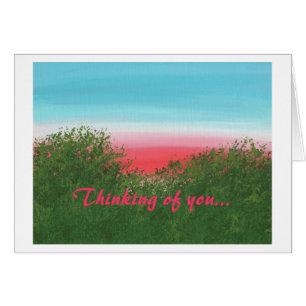 Thinking of you, Red Sunset Greeting Cards