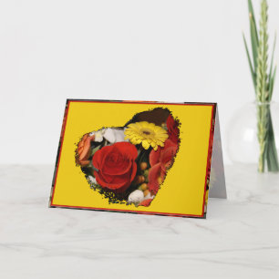 Thinking Of You Rose Bouquet Heart Template 