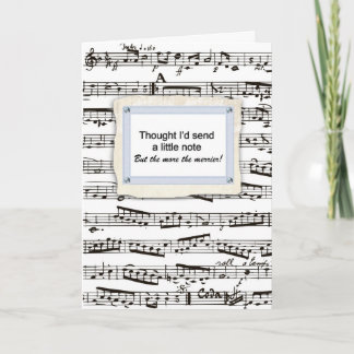 Thinking of you & sending a musical note or two card
