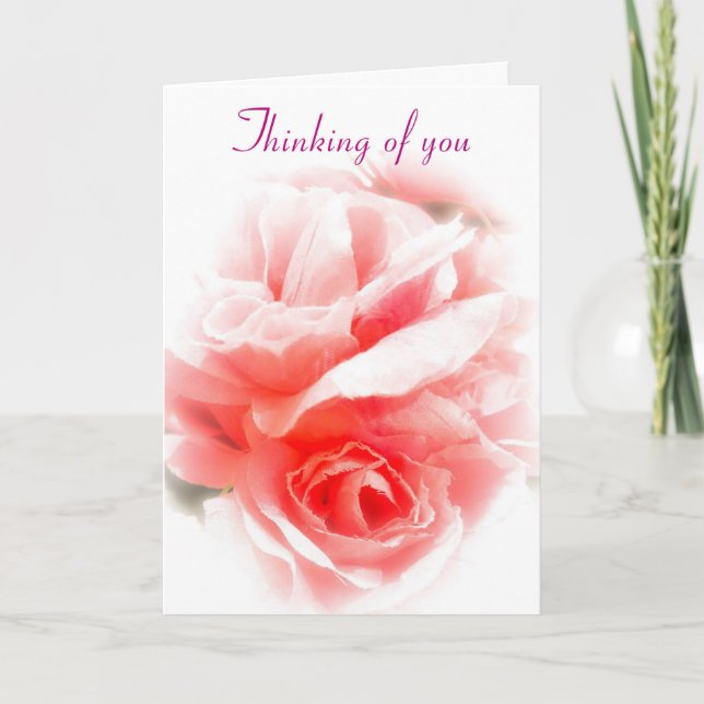 Thinking of you Single Rose Card (Front)