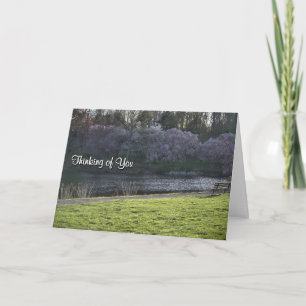 Thinking of You Spring Flowers and Pond Card