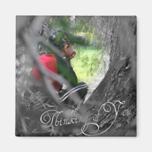 Thinking of You Square Magnet – Soft Nature Photo