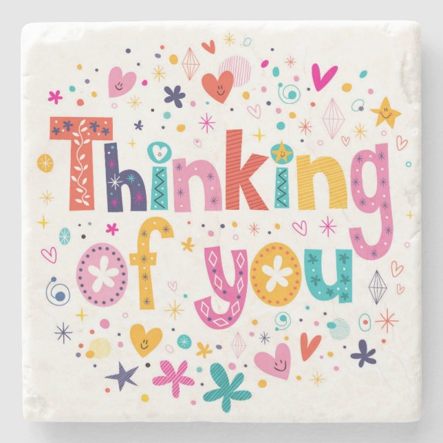 Thinking Of You Stone Coaster (Front)