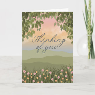 Thinking of You Sunset Floral Greeting Card