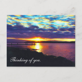 Thinking of you. sunset lake postcard_horizontal, postcard