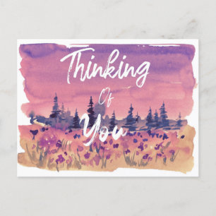 Thinking of You Sunset Meadow Postcard