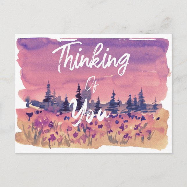 Thinking of You Sunset Meadow Postcard (Front)