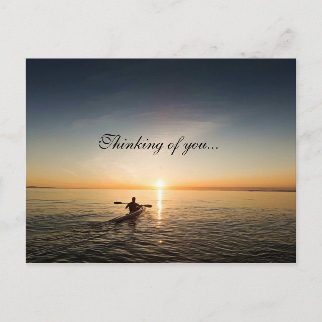 Thinking of you, sunset over the ocean Postcard (Front)