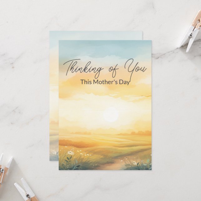 Thinking of You This Mother's Day Greeting Card (Front/Back In Situ)